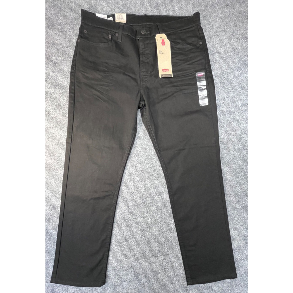 NWT Levis 511 Slim Fit Mens Comfort Stretch Black Denim Jeans 36X29 Waterless